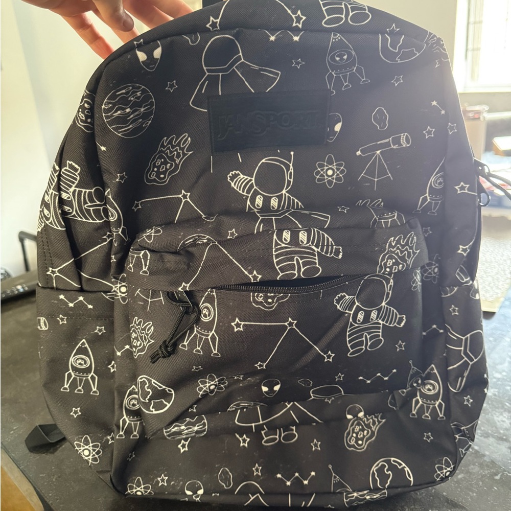Jansport Black Space-Themed Backpack